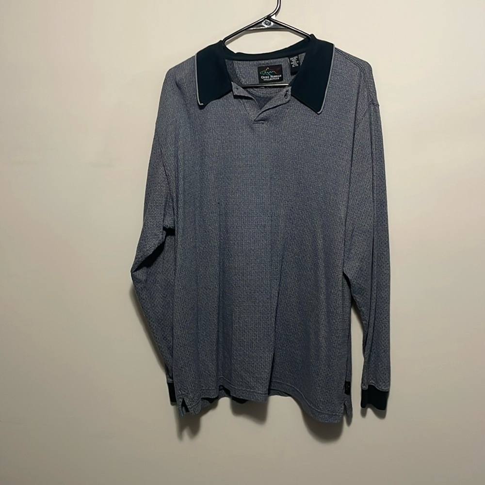 Men’s Blue Polo with pipping